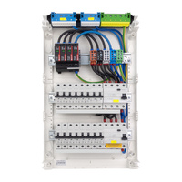 Sicherungskasten Aufputz Verteilerkasten 3-reihig 36 Module 14xMCB 2xRCCB VDE Saltek Überspannungsschutz verdrahtet Verteilerschrank mit Sicherungen 515x305x96,5mm Hager Hohlwand Verteiler Abzweigklemmen Doktorvolt  DV-6340-NT