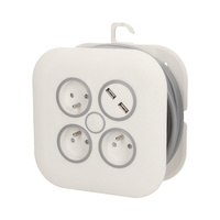 Kabeltrommel Verlängerungskabel franz. System MINI 3x1mm² 7m 3x2P+E mit USB-Ladegerät OR-AE-1376