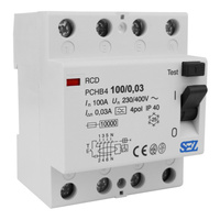 SEZ Fi-Schalter 100A 30mA 4p 10kA TYP A RCD FI-Schutzschalter PCHB4/7410031
