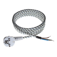 Anschlusskabel 2m mit Winkelstecker Uni-Schuko 250V 16A PPJ Weiß-Schwarz T-10873