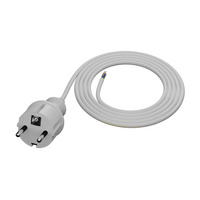 Anschlusskabel 2m IP44 mit geradem Stecker 250V 16A 3x1 mm² H05VV-F PP-40H Weiß W-98371