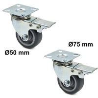 Lenkrolle PP TPR mit Feststeller Ø50mm Ø75 mm G71511