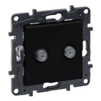 Steckdose 2xTV Typ F schwarz 1,5 dB Niloe Step 863576