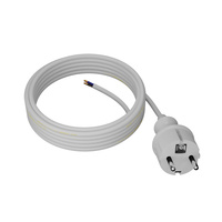 Anschlusskabel 5m IP44 mit geradem Stecker 250V 16A 3x1 mm² H05VV-F PP-40H Weiß W-98377