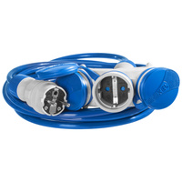 Dreifach-Verlängerungskabel 5m 250V 16A Schuko 3×2P+Z H07BQ-F 3×1,5 mm² IP44 W-01197