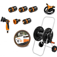 BLACK LINE Schlauchwagen 1/2" 20m mit Sprühset & Sprinkler BRADAS ECO-AG26020SET2