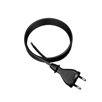 Anschlusskabel 4m mit geradem Stecker TYP E 230V 16A 2×1,5 mm² H05RR-F PP-21 Schwarz W-97194