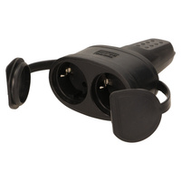 Doppelte Gummikupplung mit Deckel Schuko OR-AE-13117(GS)