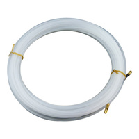 15m Einziehband mit Suchfeder Weiß Plastikfiziert Flexibel Elektrik Draht Kabel Anzieher M-L 1.315