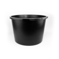 Mörtelkübel 65L Mörtelwanne Baueimer Mörtelkasten pflanzkübel Mörteleimer Kübel für Mörtel Beton Kleber widerstandsfähig aus PP/PE-Regranulat Zementkübel rund schwarz DV-5657