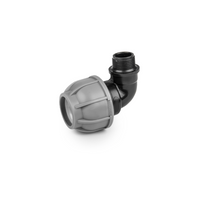 Winkelstück für PE-Rohre 50mm 90° Außengewinde 6/4" (1½") DSRA10K50M64