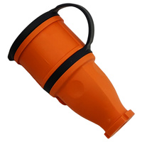 Gummikupplung 16A 230V 2P+E Steckdose Kupplung orange 3101-304-2300