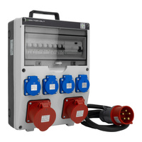 Baustromverteiler 16A 32A CEE 4x230V mit Stecker und Kabel TGD-S/FI Stromverteiler Wandverteiler mit VDE Sicherungen Doktorvolt DV-6043-D