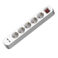 Steckdosenleiste 5-fach Schuko 250V 16A 1,5m mit Schalter 2xUSB W-102112