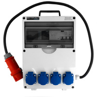 Baustromverteiler pTD-S/FI mit Schutz 4x230V mit Energiezähler EEG Siemens 5x2,5mm² Kabel und Tragegriff Doktorvolt DV-6061-D