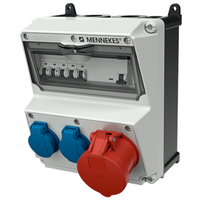 Wandverteiler AMAXX Stromverteiler 32A 2x230V IP44 CEE Schuko EAC Mennekes Steckdosen-Kombination 920015