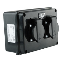 Wanddose 2x230V IP54 Schuko Stromverteiler Wandverteiler 160x120x95 mm M-L DV-9573-Marlanvil