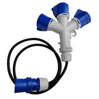 Marlanvil CEE Camping Adapterleitung Mehrfachsteckdose 3x 16A 3P 230V mit 1,5m Kabel IP44 6.80130.1