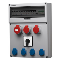 Stromverteiler GR-S/FI 32 2x16 4x230V Schalter 0-1 Stromzähler MID Doktorvolt® DV-9108-D