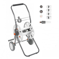 Bradas Schlauchwagen WHITE LINE für 1/2" 60m Schlauch mit Sprühset TITAN REEL WL-W5000