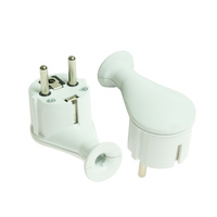 Zerlegbar Winkelstecker 230V 16A Uni-Schuko weiß W-10121