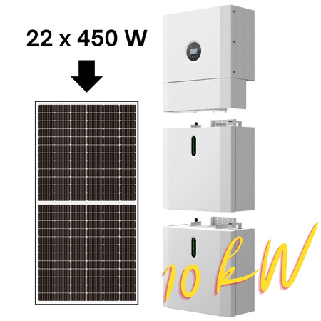 Komplettset Hybrid-System 10kW BluE KStar E10KT Wechselrichter 3-phasig Batteriespeicher mit Solarmodule DV-1468-PV-SET