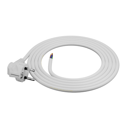Anschlusskabel 1m mit Winkelstecker Uni-Schuko 250V 16A 3x1,5 mm² OMY PP-50 Weiß W-97175