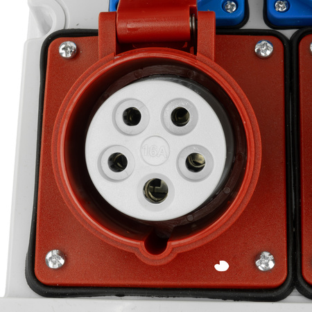 Baustromverteiler 3x16A 2x32A CEE 4x230V Stromverteiler mit Handgriff und Anbaustecker Doktorvolt TR-S/FI DV-5053-D