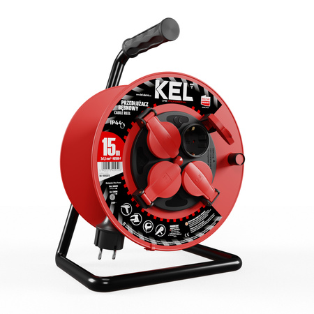 Kabeltrommel 15 m 4× 230 V Schuko 3×1,5 H05RR-F Professional Line W-98685