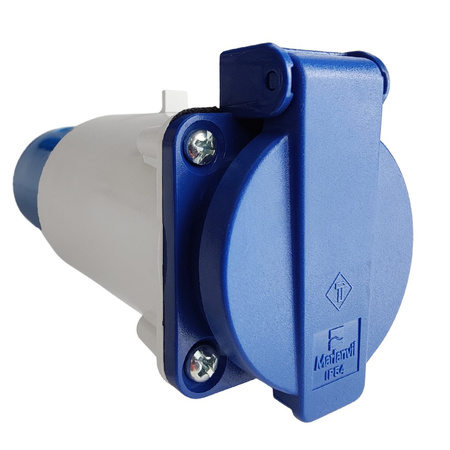 Marlanvil CEE Camping Adapter mit Stecker 16A auf 16A 250V Steckdose franz. Standard Stromadapter IP44 6.8216.SFR