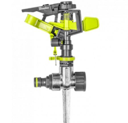 Kreisregner mit Metallerdspieß 30 - 360° Gartenregner bis 244m² Impulsregner LIME LINE Bradas LE-6104