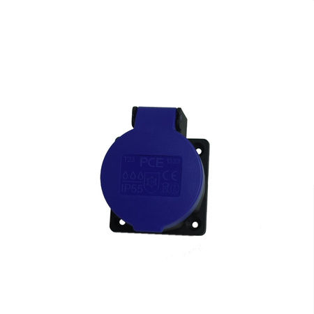Anbausteckdose 16A 230V IP55 Einbausteckdose Schutzkontakt blau Schweizer System T23 PCE PCE T23