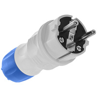 Zerlegbarer gerader Stecker WT-54 IP54 2P+E 16A 250V Uni-Schuko grau-blau W-97976