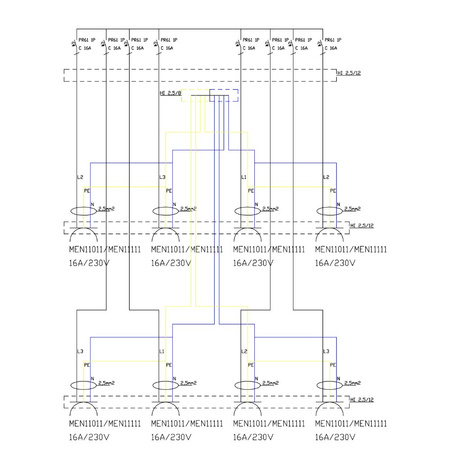 Stromverteiler komplett Mennekes Steckdosen TD-S 8x230V Wandverteiler Doktorvolt DV-2329-D