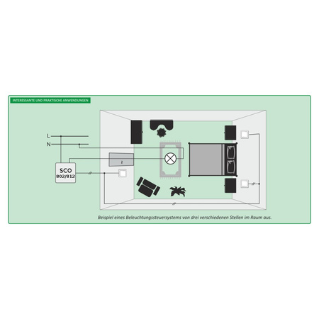 Lichtdimmer Dimmschalter f.Beleuchtung mit "Memory" Tastdimmer F&F SCO-802