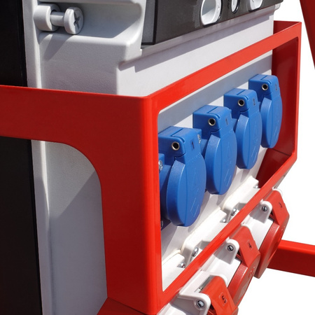 Baustromverteiler auf Ständer Siemens Schutzschalter eXT S/FI SET 32A 2x16A CEE MENNEKES 4x230V tragbar mit Steckdosen Stromverteiler für Baustellen Stromkasten mit Schutz Doktorvolt DV-6177-D