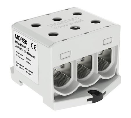 Hauptleitungsklemme 6x 25-150mm2 grau 1P OTL 150-3 Morek MAA3150A10