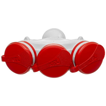 Tragbarer Verteiler Grau-Rot R-X3/44S IP44 3×2P+E 16A 250V Schuko W-01159