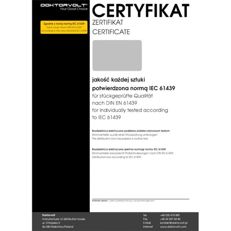 Doktorvolt Stromverteiler TD-S/Fi 6x230V mit Fehlstromabgesicherter Mennekes Steckdosenkombination DV-0601-D