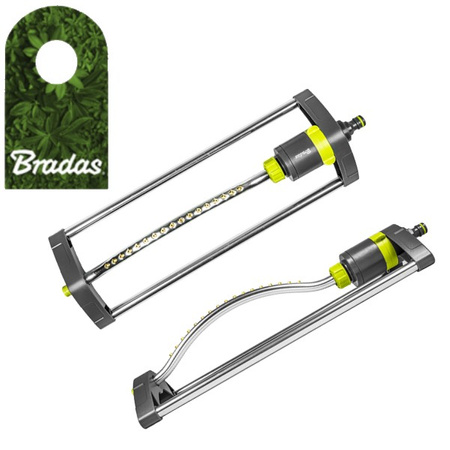 Viereckregner Rasensprenger 230m² 17 Messingdüsen Regner Sprinkler LIME LINE BRADAS LE-6303