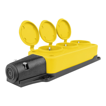 Steckdosenleiste Mehrfachsteckdose 3-fach Aussen Schuko gelb 3101-308-0700