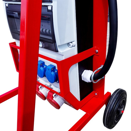 Baustromverteiler auf Ständer Siemens Schutzschalter eXT S/FI SET 32A 2x16A CEE MENNEKES 4x230V tragbar mit Steckdosen Stromverteiler für Baustellen Stromkasten mit Schutz Doktorvolt DV-6177-D