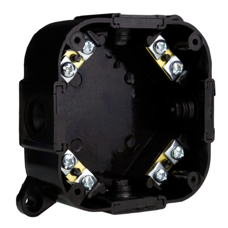 Abzweigkasten Aufputz-Feuchtraum Verbindungsdose mit Klemmen Abzweigdose schwarz 88x88x40 mm Viplast 074-55