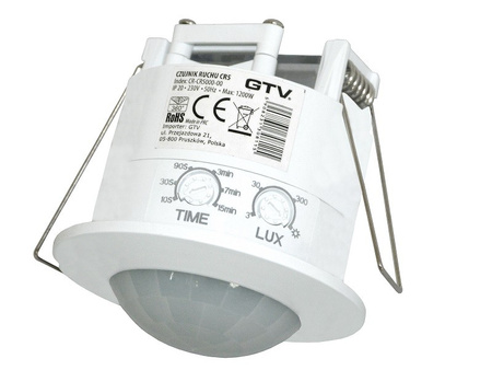 Unterputz-Bewegungsmelder CR-5 weiß 360° Einbau Infrarot UP CR-CR5000-00