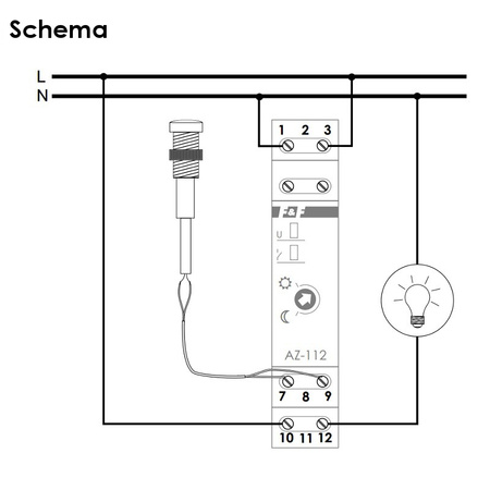 Dämmerungsschalter mit hermetische Sonde Ø10 Dämmerungssensor F&F AZ-112