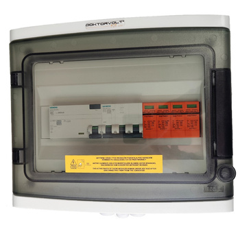 Doktorvolt Solar Anschlusskasten Photovoltaik AC SIEMENS 3P B10A 25A 300mA Überspannungsschutz T2 DV-0737-FOT