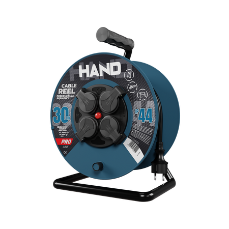 Kabeltrommel HAND PRO 30m 4x Steckdosen 230V IP44 H05RN-F 3x1,5 mm² W-96306