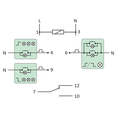 Bistabiles Relais Gruppenrelais Lichsteurung Stromstoßrelais Sequenzrelais F&F BIS-412 230V