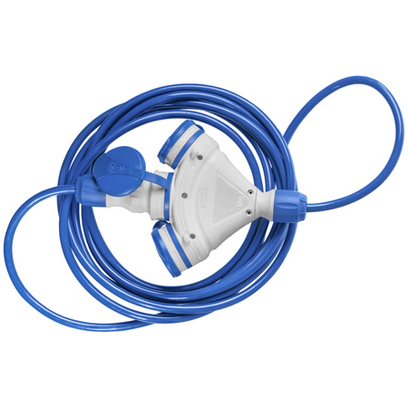 Dreifach-Verlängerungskabel 5m 250V 16A Schuko 3×2P+Z H07BQ-F 3×2,5 mm² IP44 W-01198