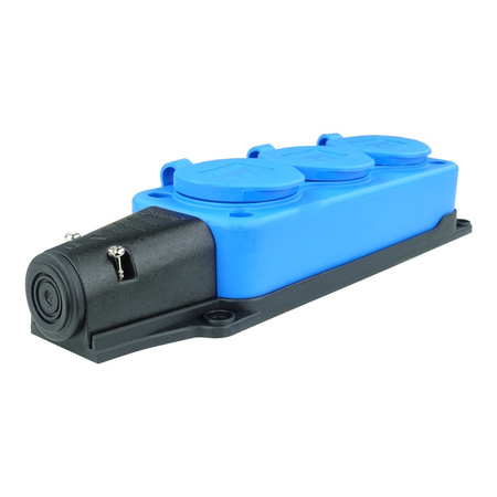 Steckdosenleiste Mehrfachsteckdose 3-fach Aussen Schuko blau 3101-308-0900